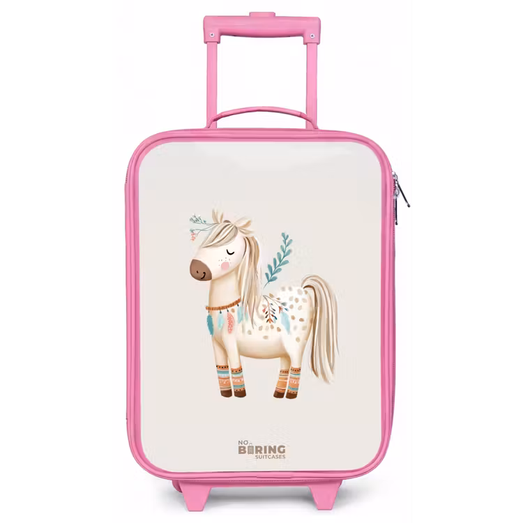 Bohemian paard in beige tinten Kinderkoffer - Roze klein -zz3dotto