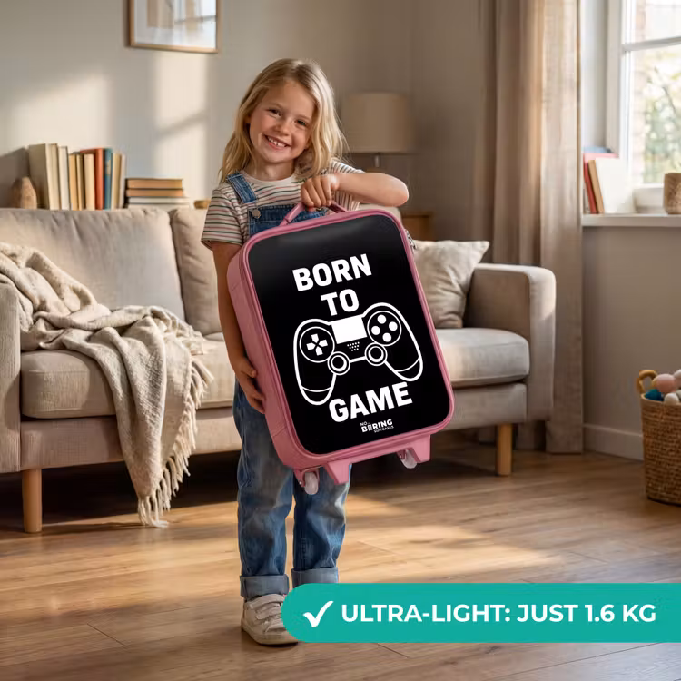 Born to game met controller Kinderkoffer - Roze klein -sfeer2_EN