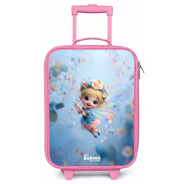 Vlinderfee in Bloemenlucht Kinderkoffer - Roze klein -zz3dotto