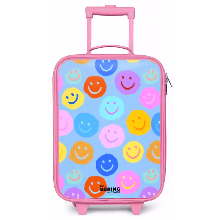 Vrolijk patroon van smileys Kinderkoffer - Roze klein -zz3dotto