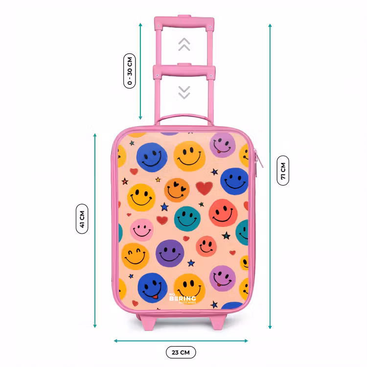 Vrolijk Smiley-patroon Kinderkoffer - Roze klein -productfoto_formaten