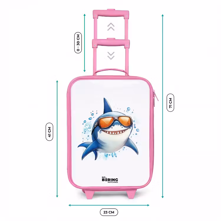 Coole haai met zonnebril in het water Kinderkoffer - Roze klein -productfoto_formaten