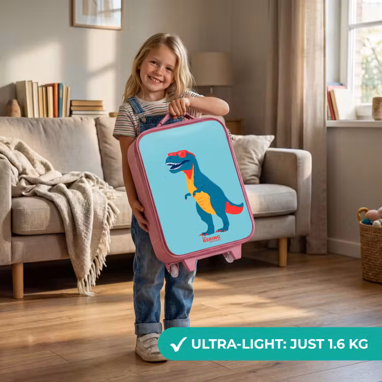 Coole T. rex met zonnebril Kinderkoffer - Roze klein -sfeer2_EN