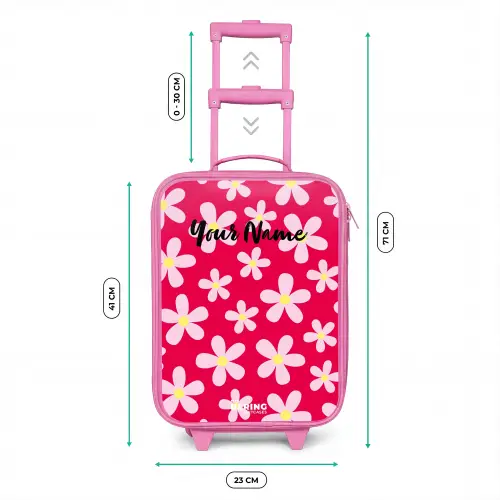 Madeliefjesmania hotpink Kinderkoffer - Roze klein -productfoto_formaten