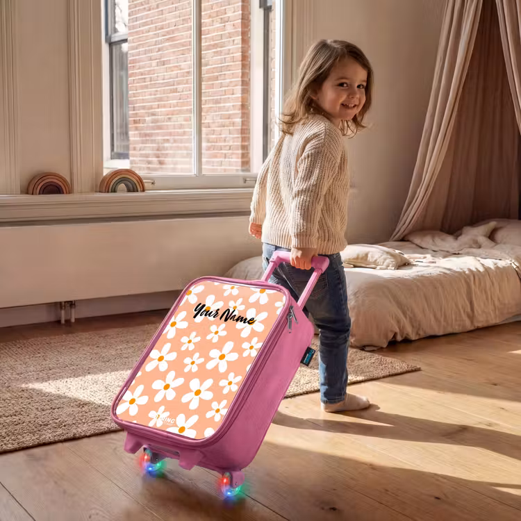 Madeliefjesmania perzik Kinderkoffer - Roze klein -sfeer1