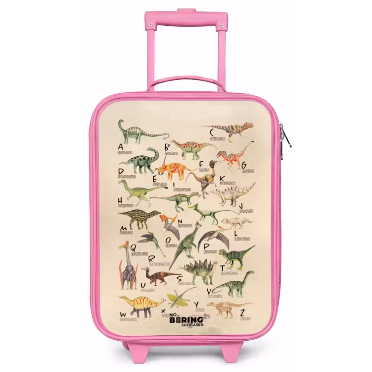 Dino alfabet Kinderkoffer - Roze klein -zz3dotto
