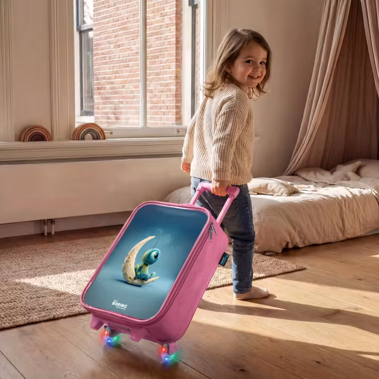 Dromerig Wezentje op de Maan Kinderkoffer - Roze klein -sfeer1