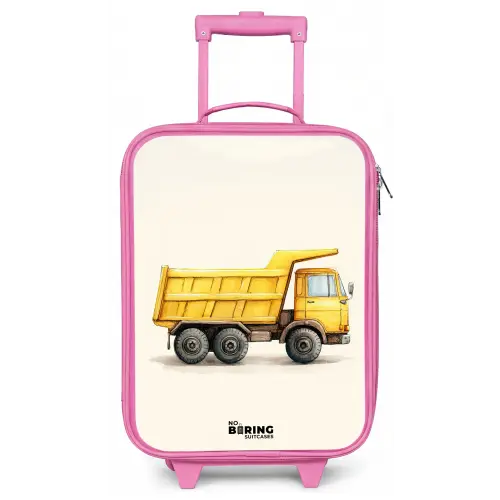 Kiepwagen - Getekend - Geel Kinderkoffer - Roze klein -zz3dotto