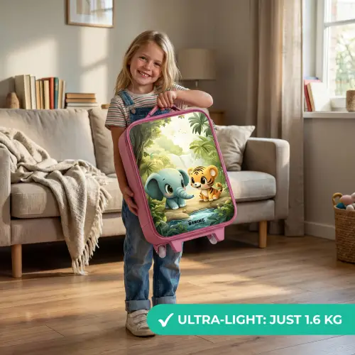 Olifant - Tijger - Bos - Jungle Kinderkoffer - Roze klein -sfeer2_EN