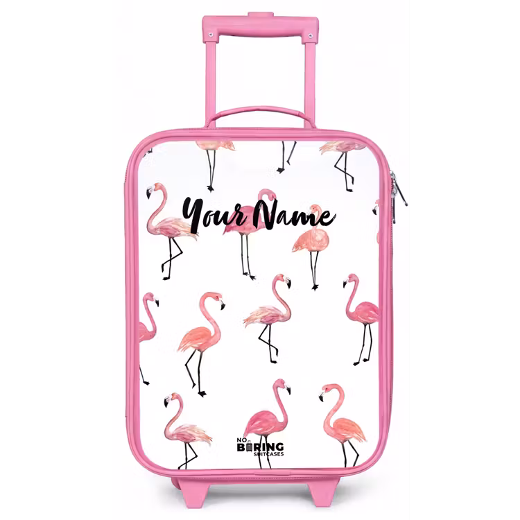Flamingo feestje Kinderkoffer - Roze klein -zz3dotto