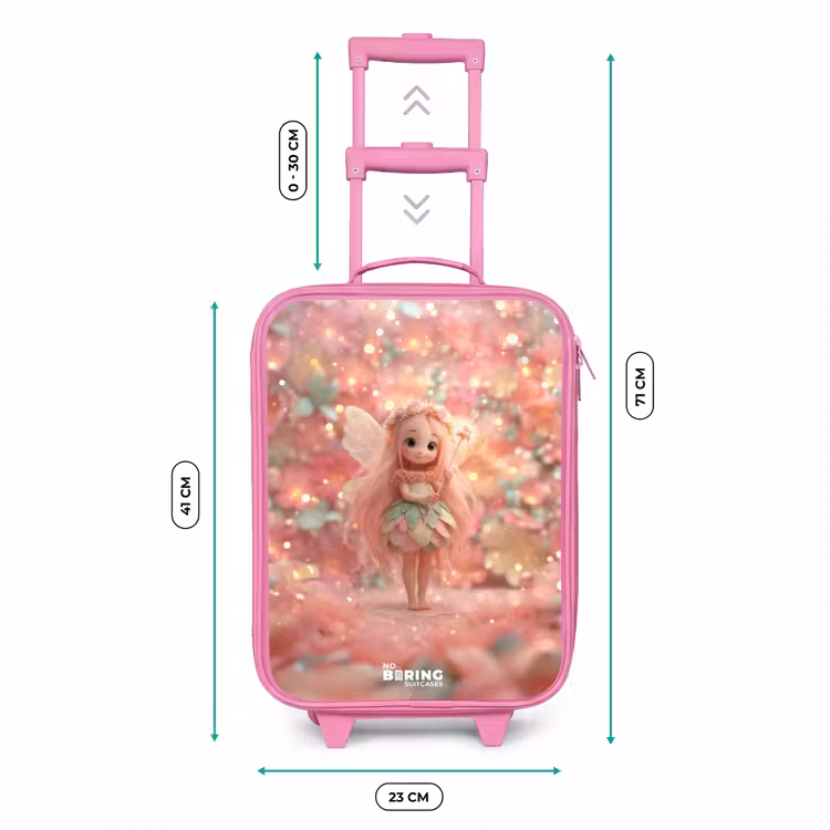 Bloemenfee in roze sprookjeswereld Kinderkoffer - Roze klein -productfoto_formaten