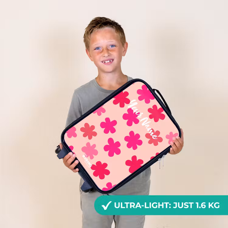 Roze bloemen Kinderkoffer - Zwart klein -sfeer4_UK