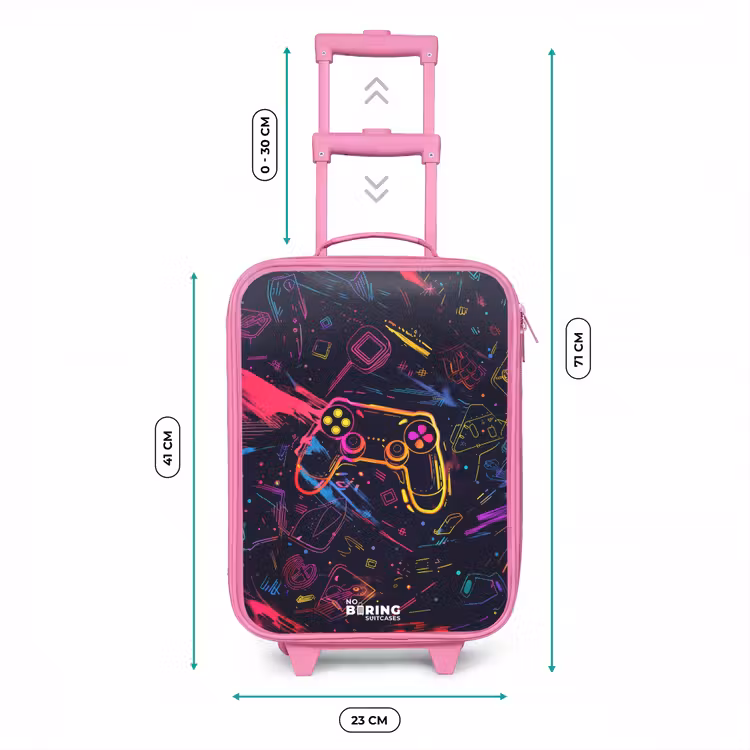 Gamerwereld in neonstijl Kinderkoffer - Roze klein -productfoto_formaten