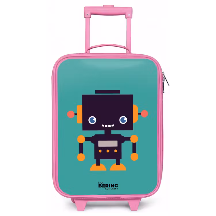 Groene robot Kinderkoffer - Roze klein -zz3dotto