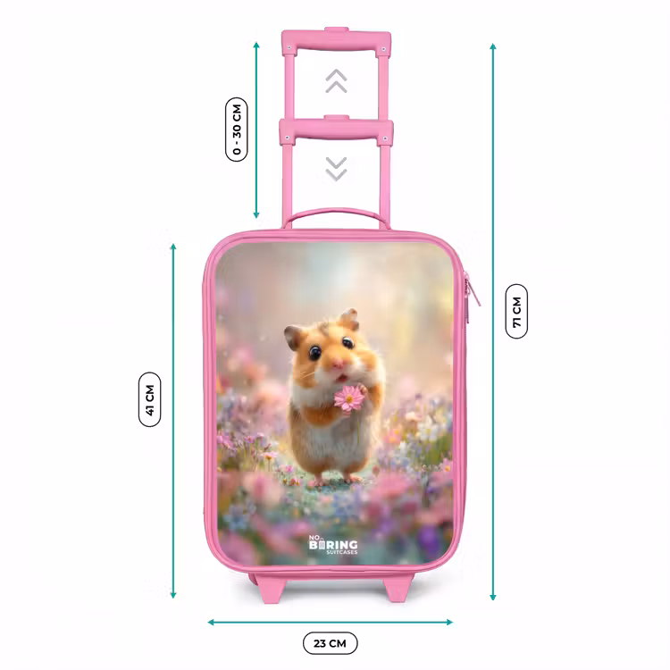 Hamster - Bloem - Natuur - Dier Kinderkoffer - Roze klein -productfoto_formaten