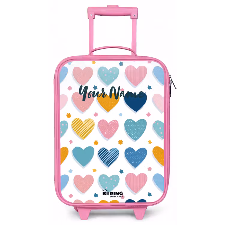 Hartenpatroon Kinderkoffer - Roze klein -zz3dotto