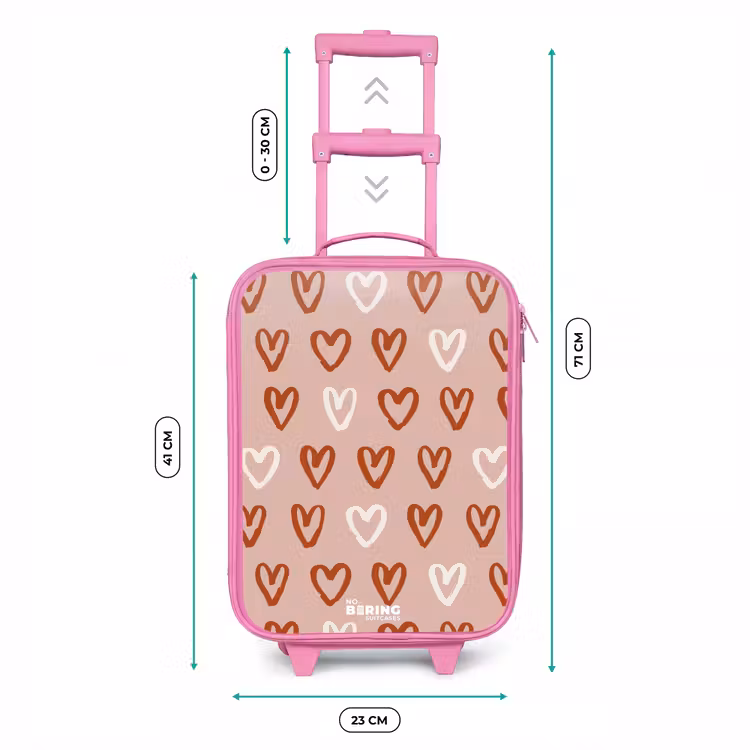 Hartjes patroon in roze en wit Kinderkoffer - Roze klein -productfoto_formaten