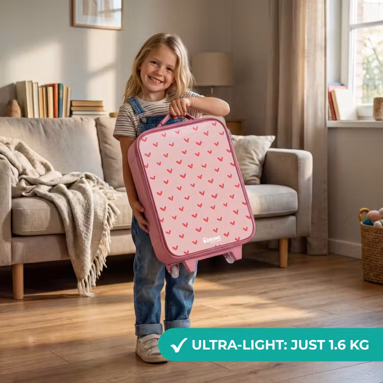 Hartjespatroon met roze kleuren Kinderkoffer - Roze klein -sfeer2_EN