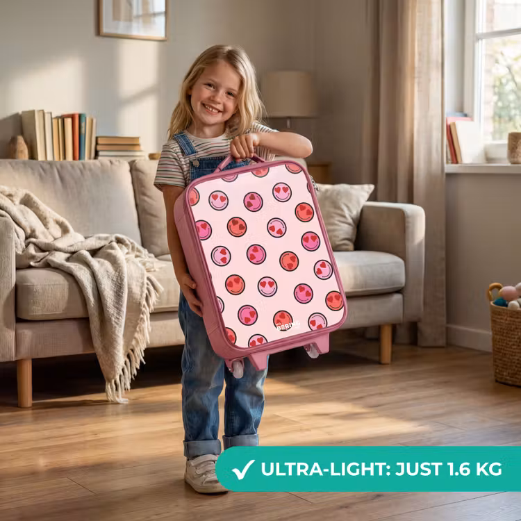 Hartje - Smiley - Patroon Kinderkoffer - Roze klein -sfeer2_EN