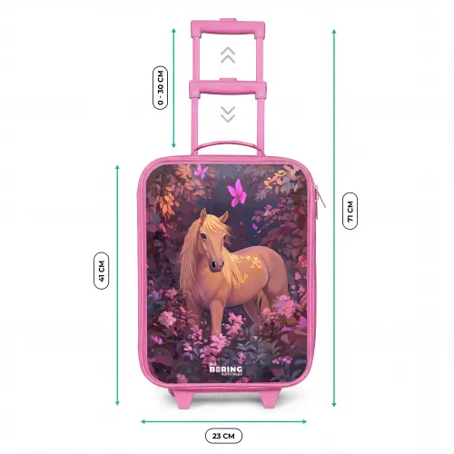 Paard - Bloemen - Paars - Vlinder Kinderkoffer - Roze klein -productfoto_formaten