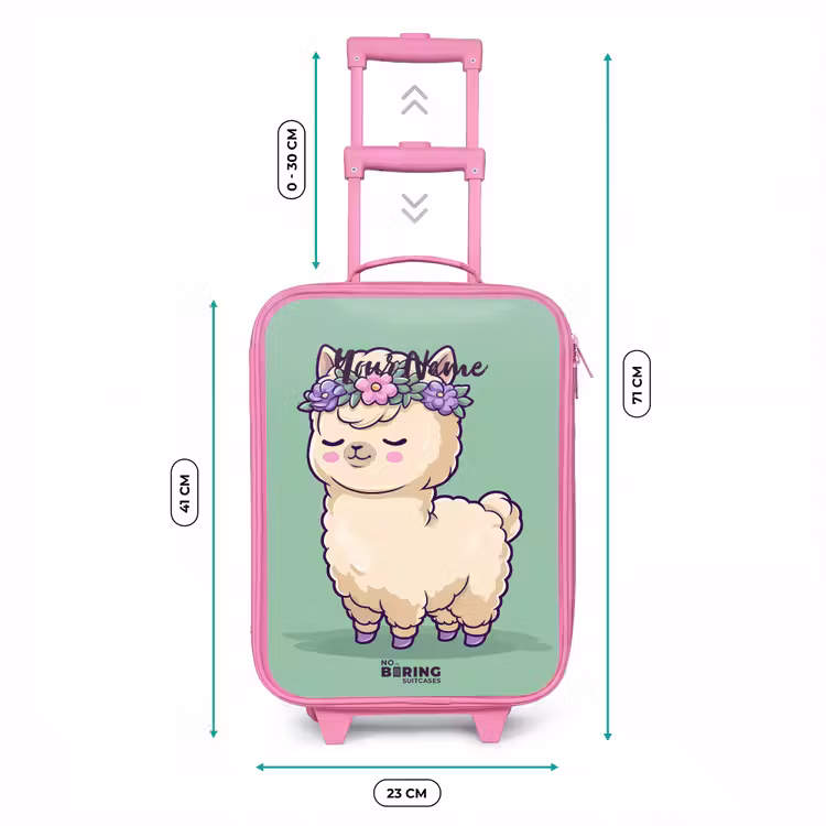 Kawai - Alpaca - Groen Kinderkoffer - Roze klein -productfoto_formaten