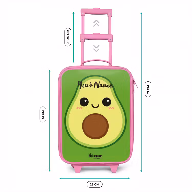 Kawai - Avocado - Groen Kinderkoffer - Roze klein -productfoto_formaten