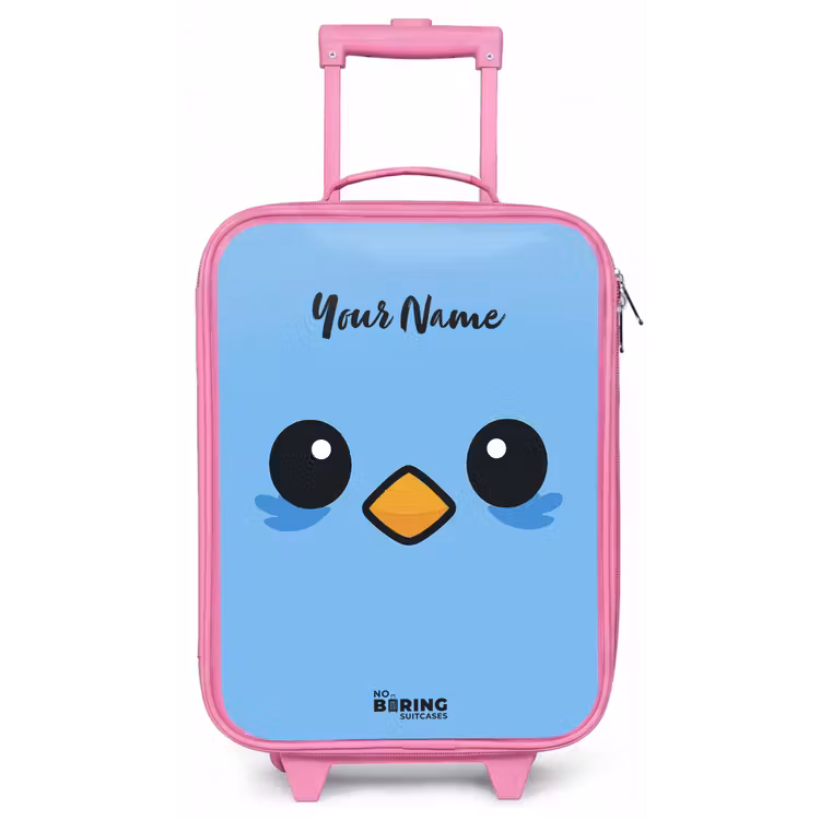 Kawai - Vogel - Blauw Kinderkoffer - Roze klein -zz3dotto