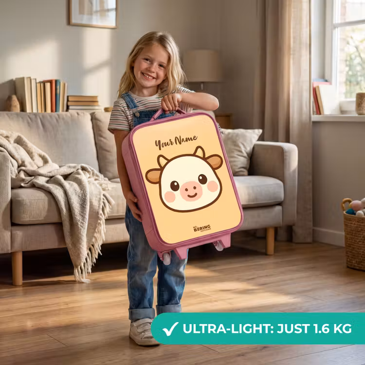 Kawai - Koe - Bruin Kinderkoffer - Roze klein -sfeer2_EN