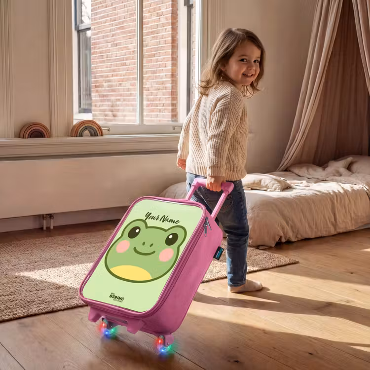Kawai - Kikker - Groen Kinderkoffer - Roze klein -sfeer1