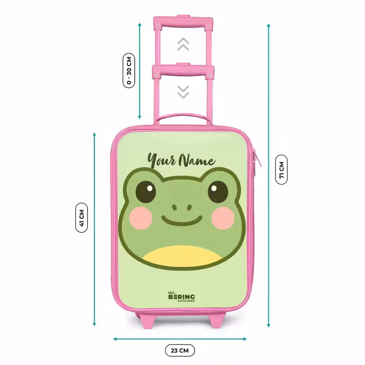 Kawai - Kikker - Groen Kinderkoffer - Roze klein -productfoto_formaten
