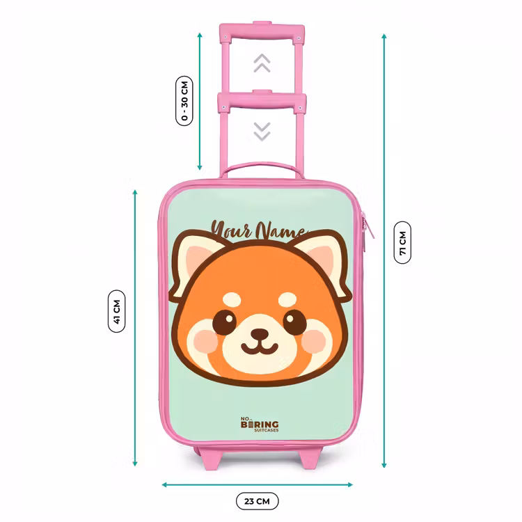 Kawai - Rode panda - Groen Kinderkoffer - Roze klein -productfoto_formaten