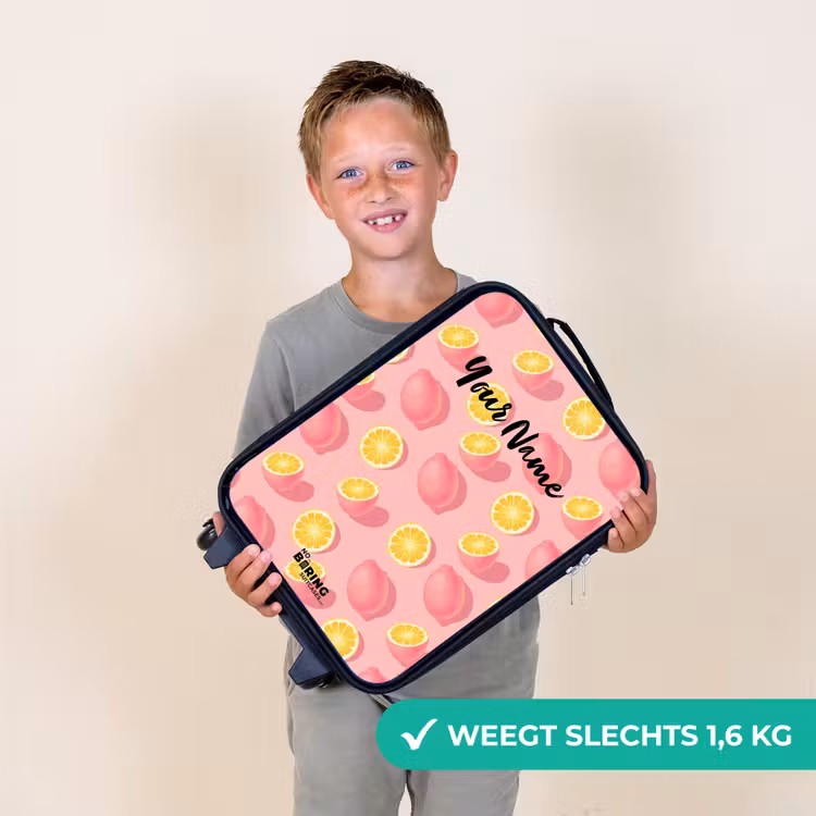 Pink limoncello Kinderkoffer - Zwart klein -sfeer4_NL