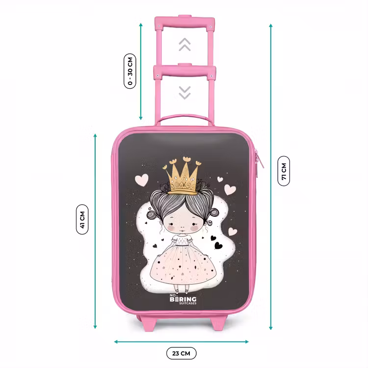 Kleine prinses op zwarte achtergrond Kinderkoffer - Roze klein -productfoto_formaten