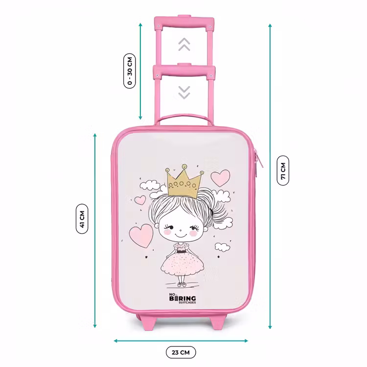 Kleine prinses met hartjes Kinderkoffer - Roze klein -productfoto_formaten