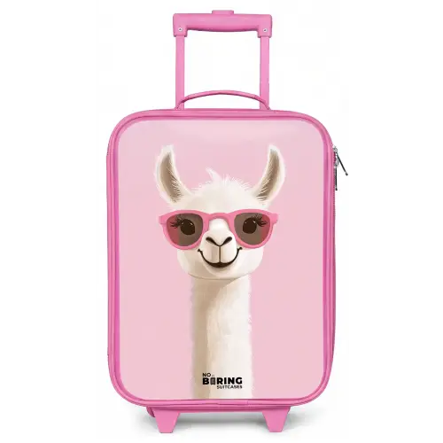 Lama - Wit - Zonnebril - Wimpers Kinderkoffer - Roze klein -zz3dotto