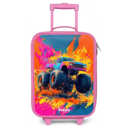 Monstertruck - Verfspatten - Kleurrijk - Explosie Kinderkoffer - Roze klein -zz3dotto