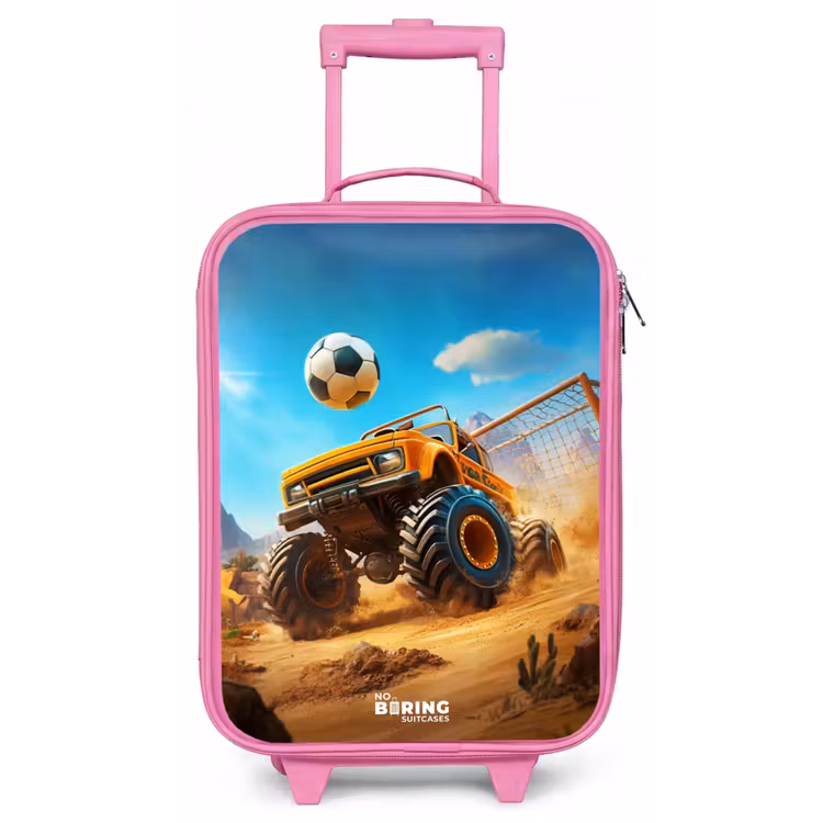 Monstertruck scoort goal in woestijnstadion Kinderkoffer - Roze klein -zz3dotto