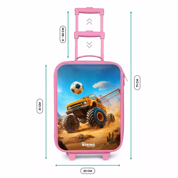 Monstertruck scoort goal in woestijnstadion Kinderkoffer - Roze klein -productfoto_formaten