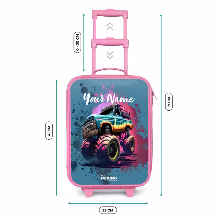 Monster Wheels Kinderkoffer - Roze klein -productfoto_formaten
