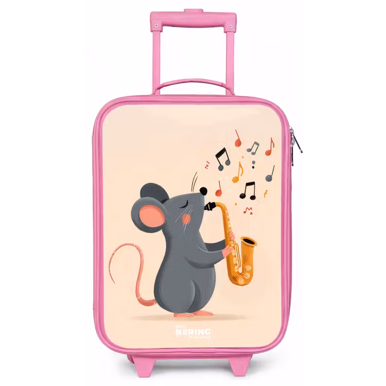 Muis - Saxofoon - Muziek Kinderkoffer - Roze klein -zz3dotto