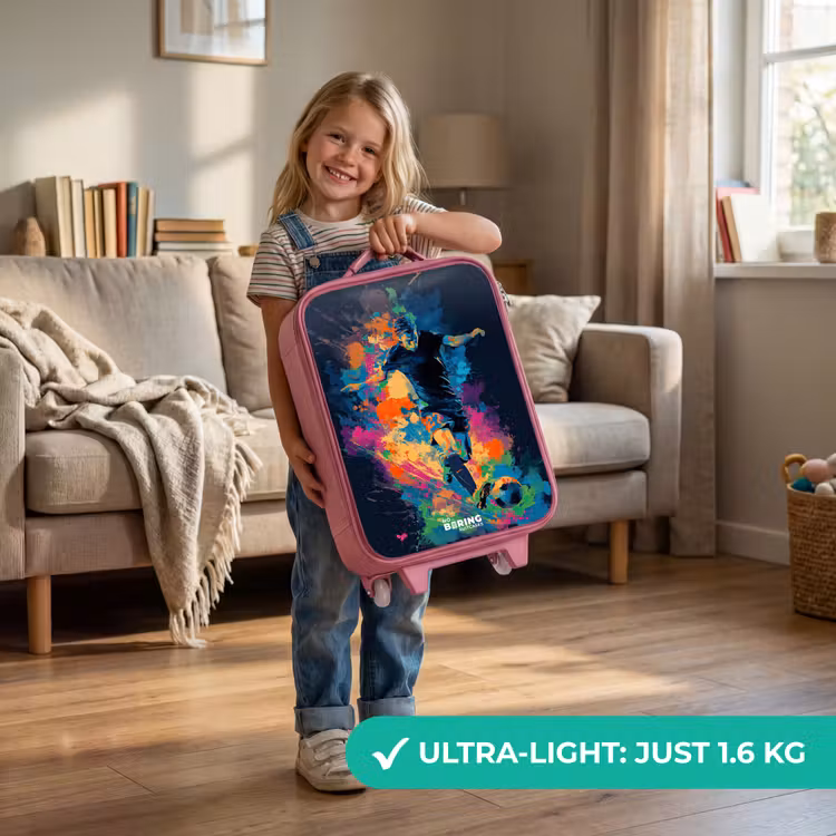 Neon - Voetballer - Kleurrijk Kinderkoffer - Roze klein -sfeer2_EN