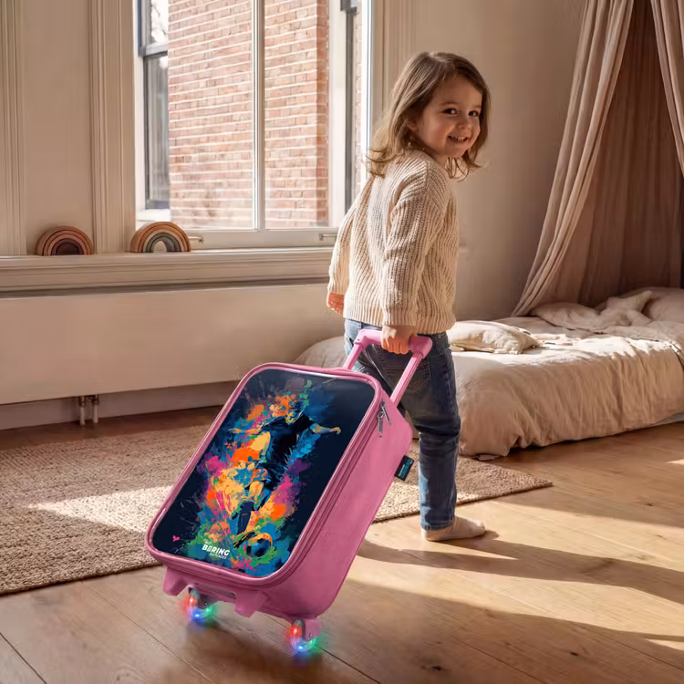 Neon - Voetballer - Kleurrijk Kinderkoffer - Roze klein -sfeer1