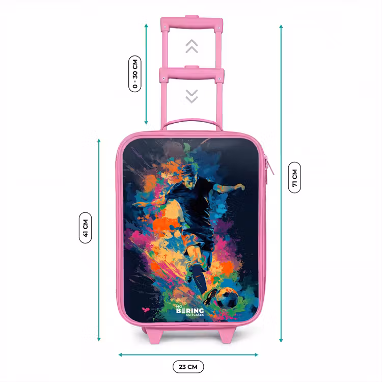 Neon - Voetballer - Kleurrijk Kinderkoffer - Roze klein -productfoto_formaten
