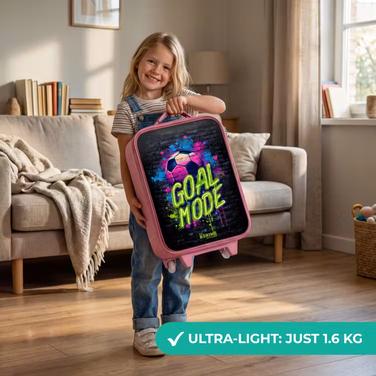 Neon - Graffiti - Voetbal - Kleurrijk Kinderkoffer - Roze klein -sfeer2_EN