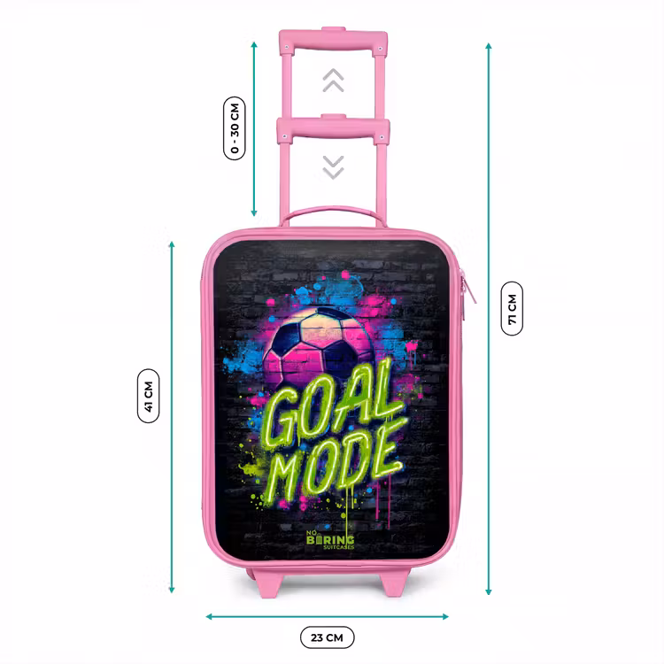 Neon - Graffiti - Voetbal - Kleurrijk Kinderkoffer - Roze klein -productfoto_formaten