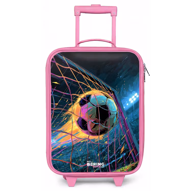 Neon - Net - Voetbal - Kleurrijk Kinderkoffer - Roze klein -zz3dotto