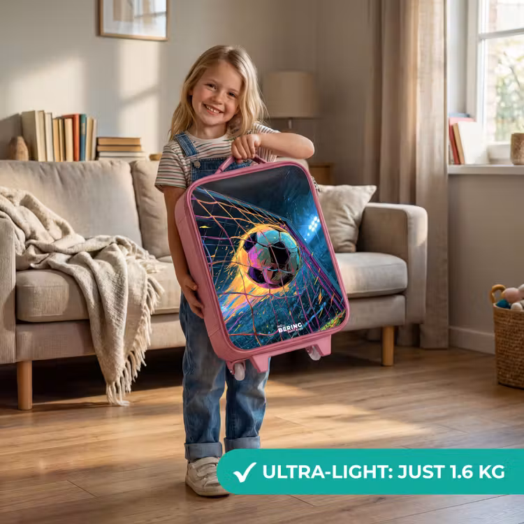 Neon - Net - Voetbal - Kleurrijk Kinderkoffer - Roze klein -sfeer2_EN