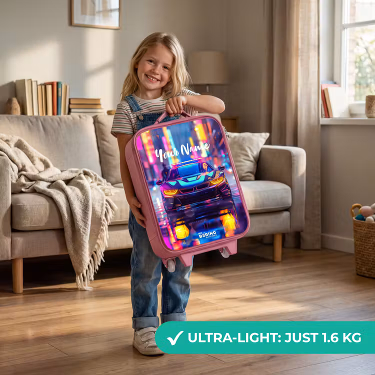 Neon nightcar Kinderkoffer - Roze klein -sfeer2_EN