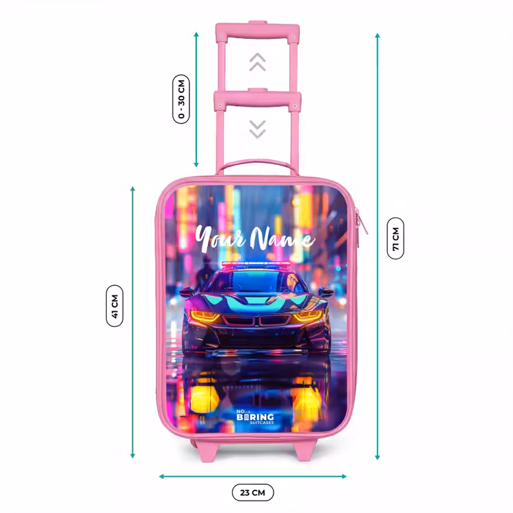Neon nightcar Kinderkoffer - Roze klein -productfoto_formaten