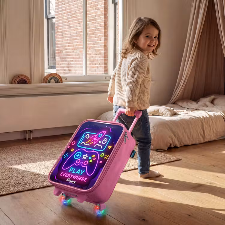 Neonbord met controller Kinderkoffer - Roze klein -sfeer1
